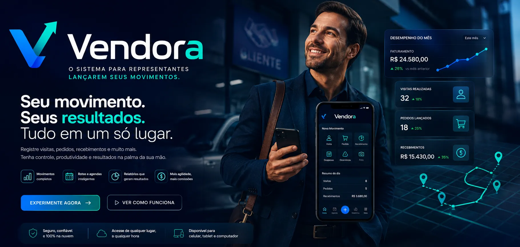 Vendora — SaaS para representantes comerciais